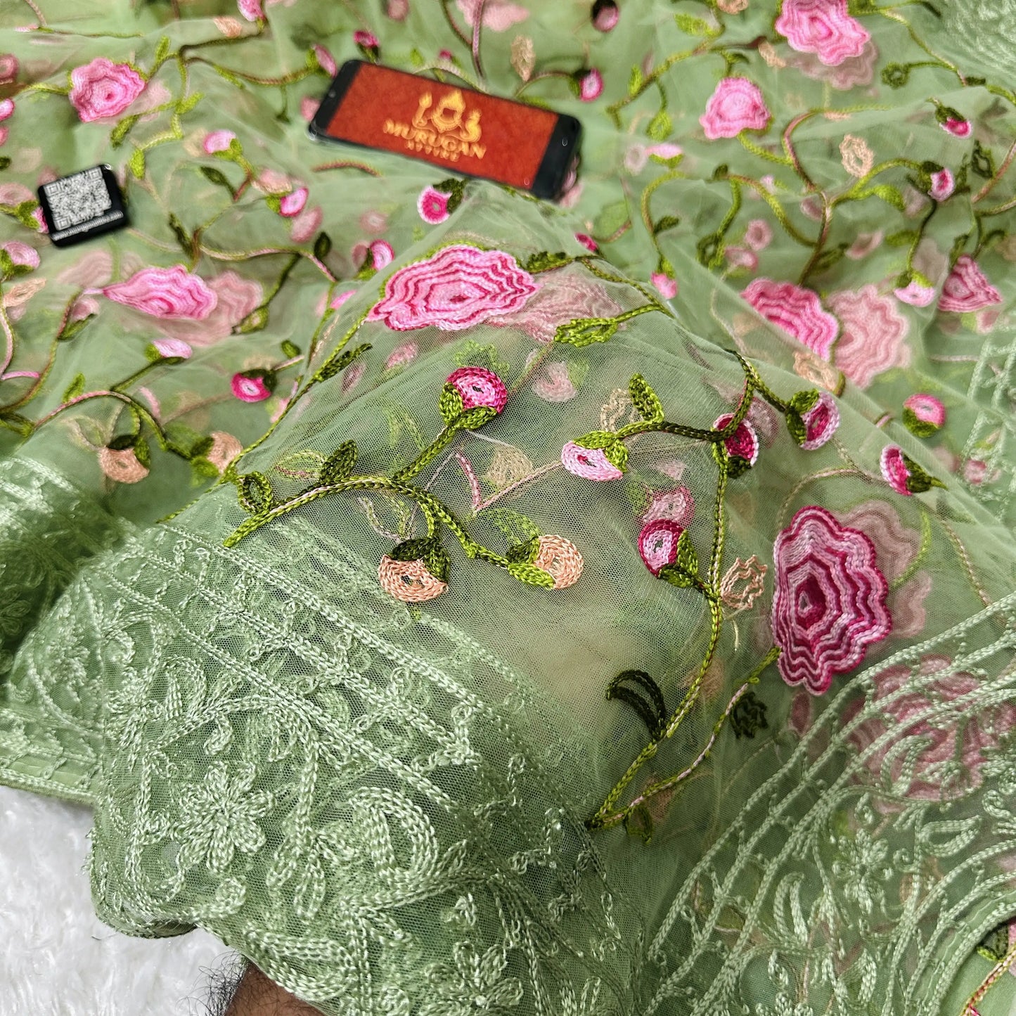 Sofr Net Embroidery Saree (M1004)