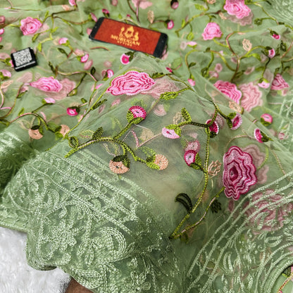 Sofr Net Embroidery Saree (M1004)