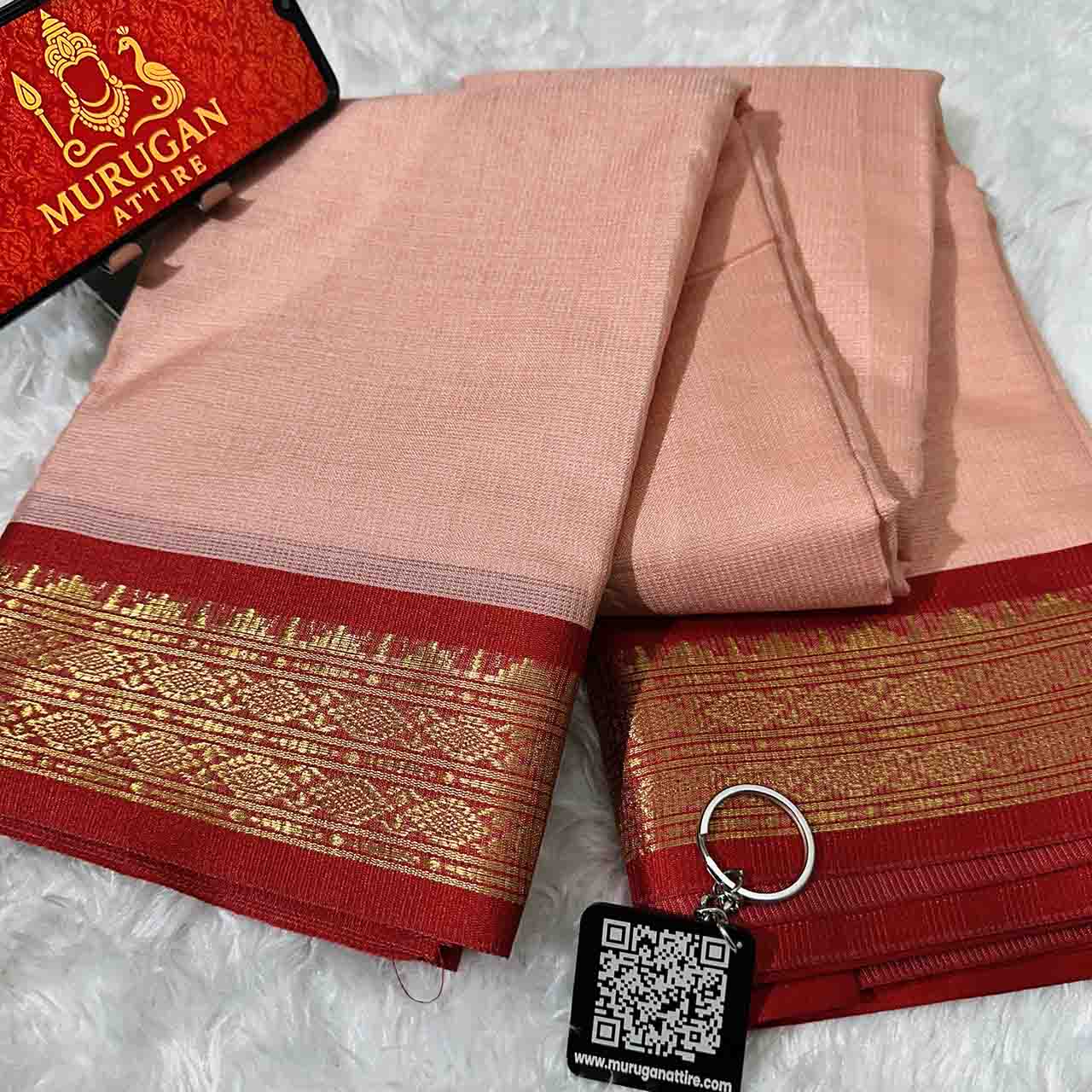 Soft Kota Doria Silk Saree with Designer Tassel Pallu-M1012