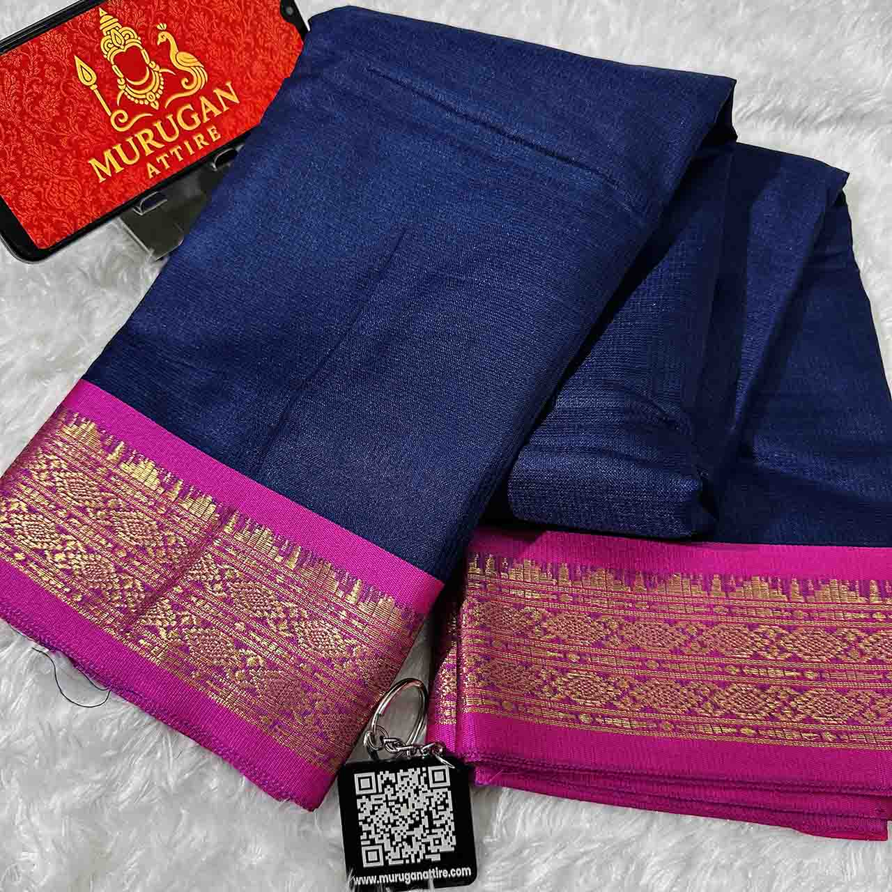 Soft Kota Doria Silk Saree with Designer Tassel Pallu-M1012