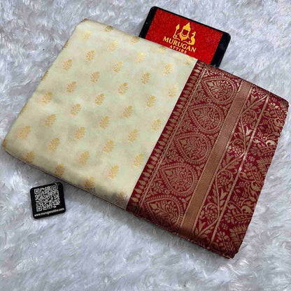 Soft Lichi Silk Jacquard Border Saree with Rich Pallu | RASHAMI AAB