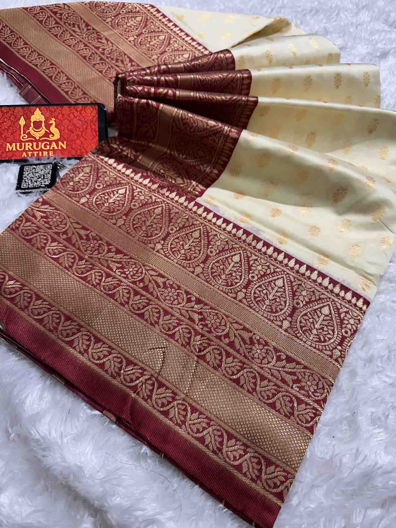 Soft Lichi Silk Jacquard Border Saree with Rich Pallu | RASHAMI AAB