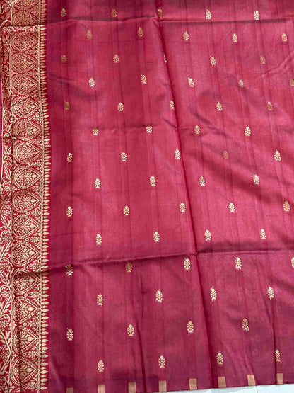 Soft Lichi Silk Jacquard Border Saree with Rich Pallu | RASHAMI AAB