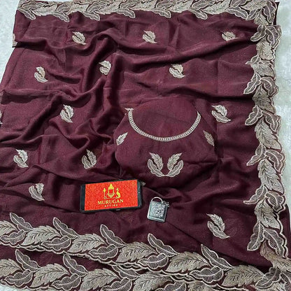 Star Georgette Embroidery Saree with Running Blouse | New Launch Party Wear Saree