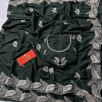 Star Georgette Embroidery Saree with Running Blouse | New Launch Party Wear Saree