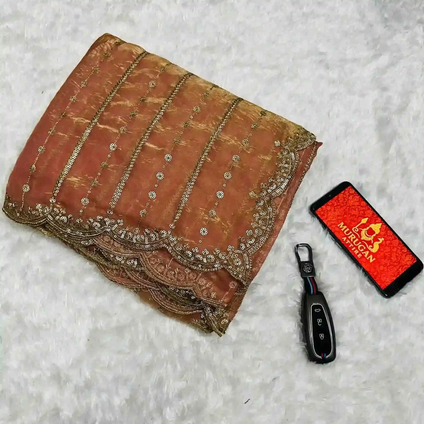 Embroidery Soft Space Silk Saree (M1001)