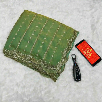 Embroidery Soft Space Silk Saree (M1001)