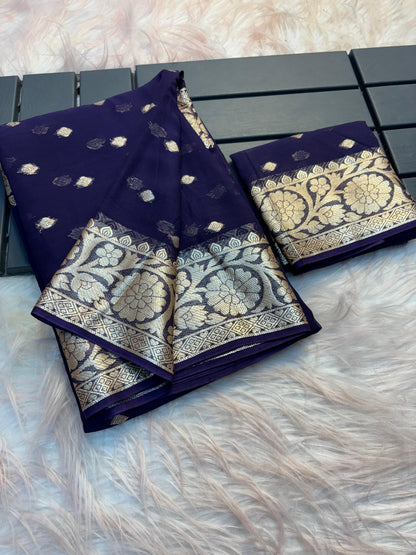 Viscose Georgette Saree Running Blouse Piece