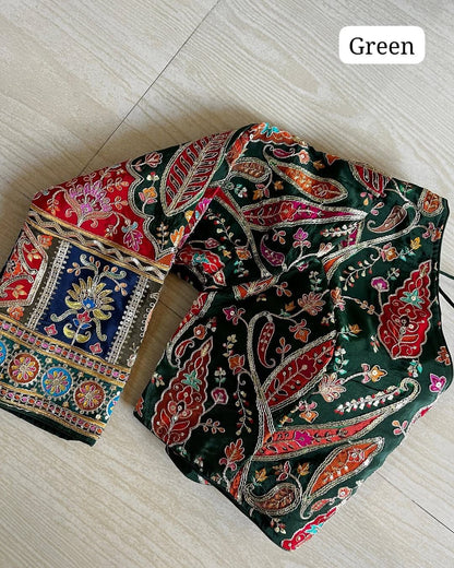 Heavy Chinon Position Print Blouse Ready To Wear