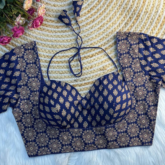 ORIGINAL AJRAKH COTTON HALTER NECK BLOUSE
