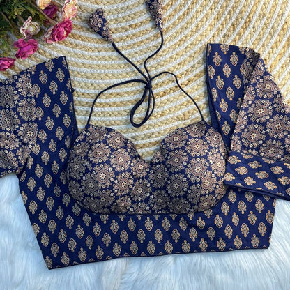 ORIGINAL AJRAKH COTTON HALTER NECK BLOUSE