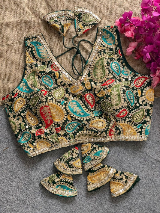 Georgette Silk  Kashmiri Embroidery Work Blouse