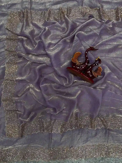 Designer Space Silk Diamond Work Saree.