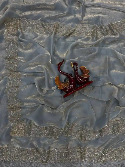 Designer Space Silk Diamond Work Saree.