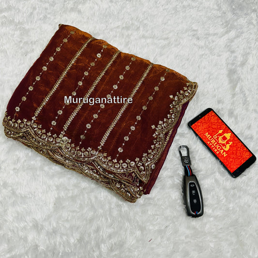 Embroidery Soft Space Silk Saree (M1001)