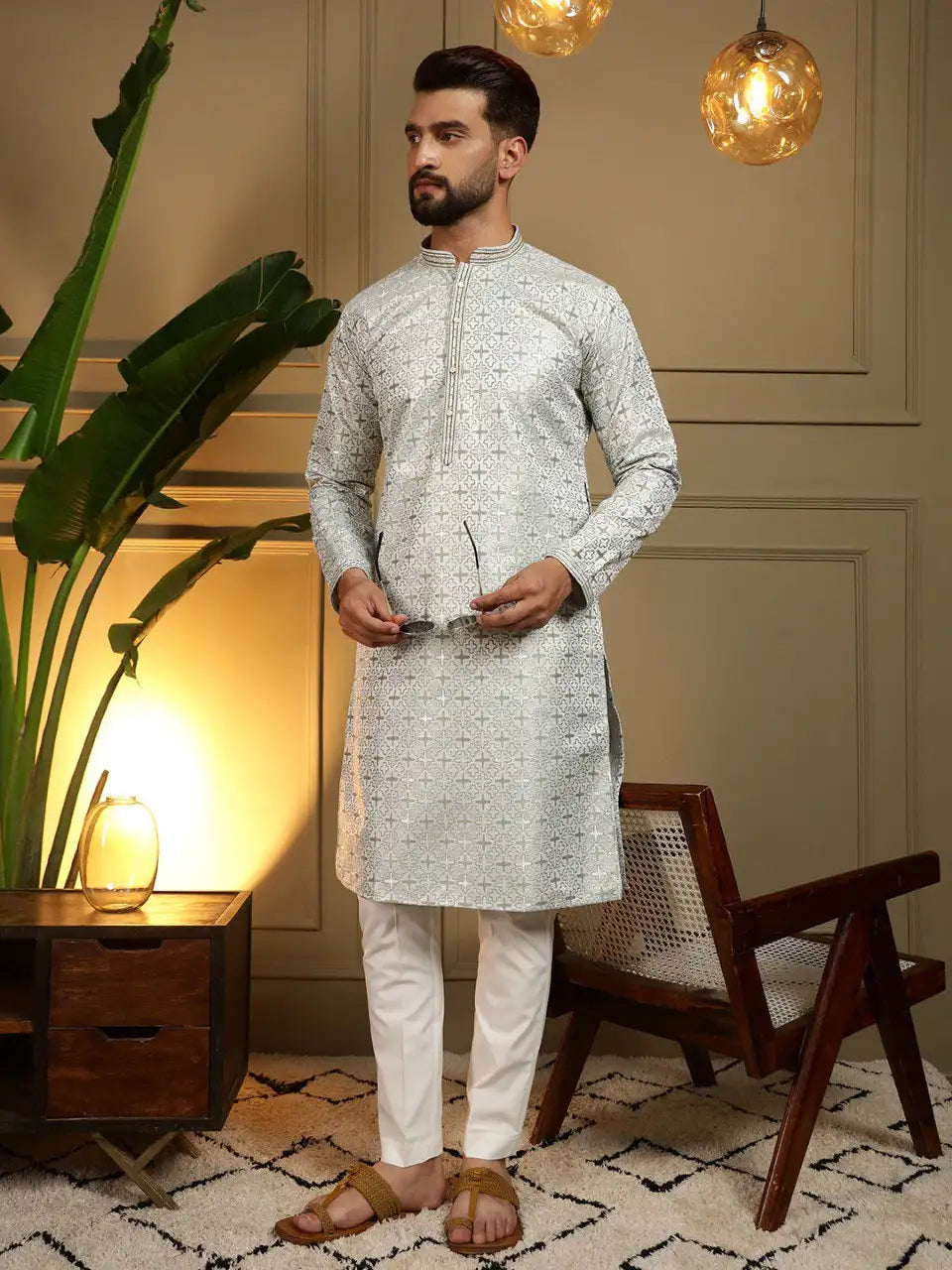 Men’s Vantara-06 heavy jacquard kurta pyjama set with semi cotton chudidar festive wedding traditional ethnic wear available in sizes 36 38 40 42 44 46 48 50 premium designer outfit for men