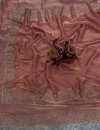 Designer Space Silk Diamond Work Saree.