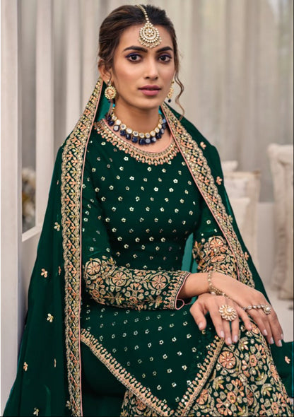 Top Plazo Dupatta Semi-Stitched Suit