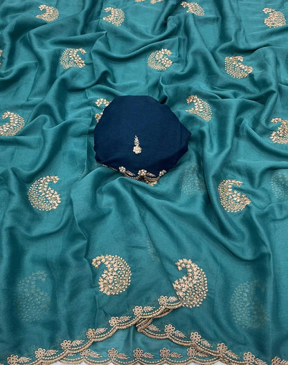 Star Georgette Embroidery Saree