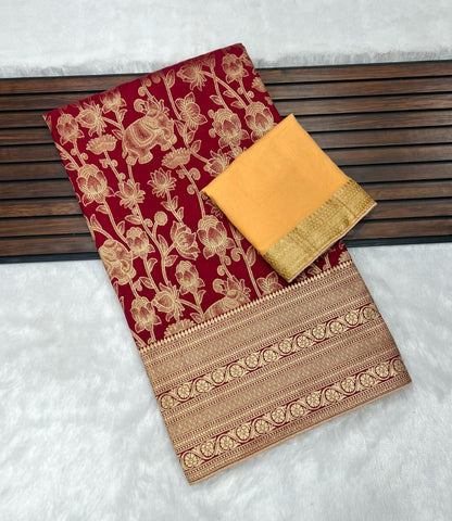 Pure Khadi Creap Georgette Saree