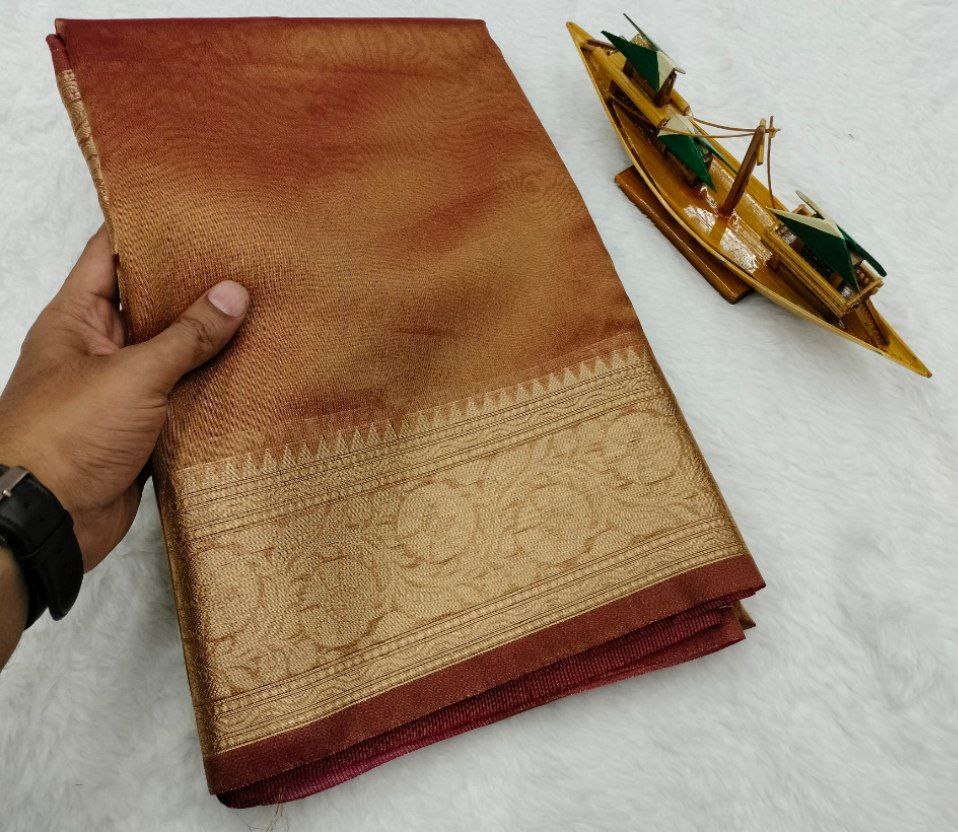 Banarasi Soft Dual Tone Tissue Silk Saree