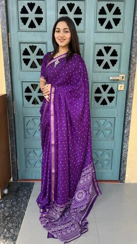 Mal Mal Cotton Silk Saree with Mill Print | Daily & Office Wear Saree – SF-2287