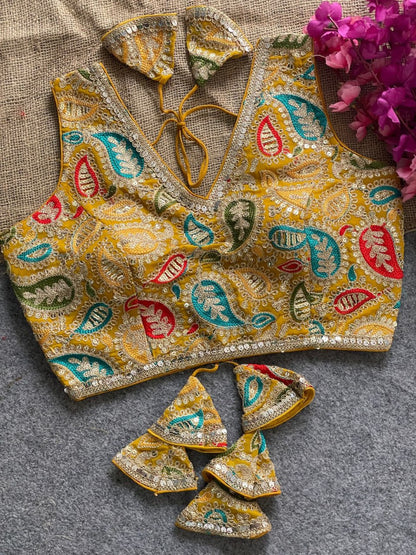 Georgette Silk  Kashmiri Embroidery Work Blouse