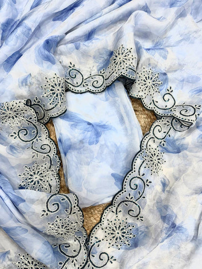 Soft Space silk with beautiful print Saree