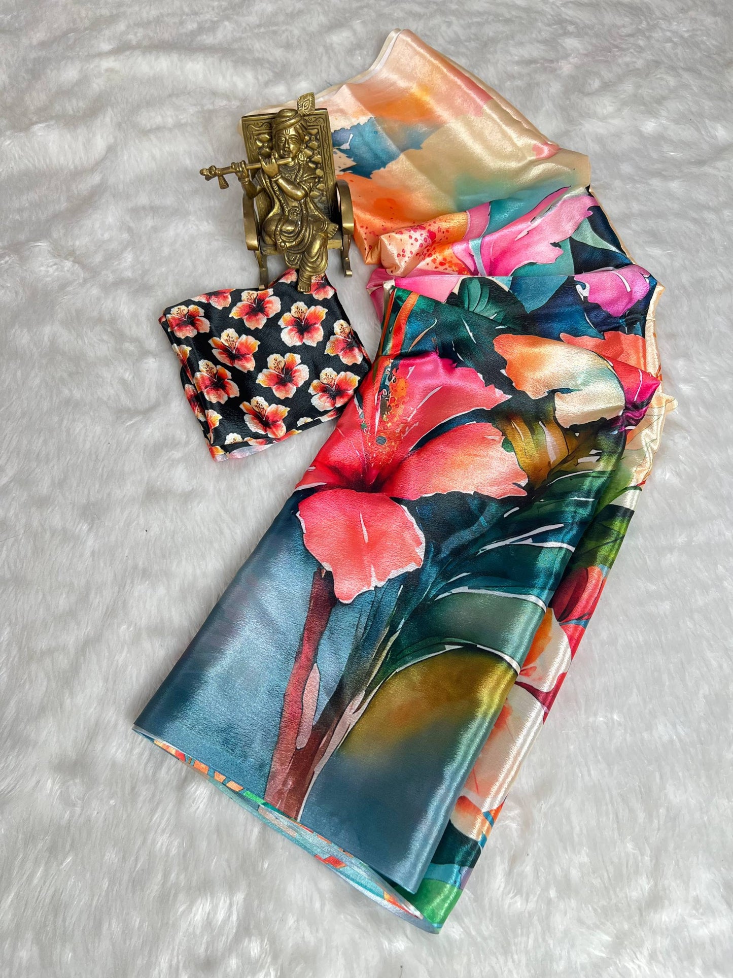 Lustro Silk digital print Saree