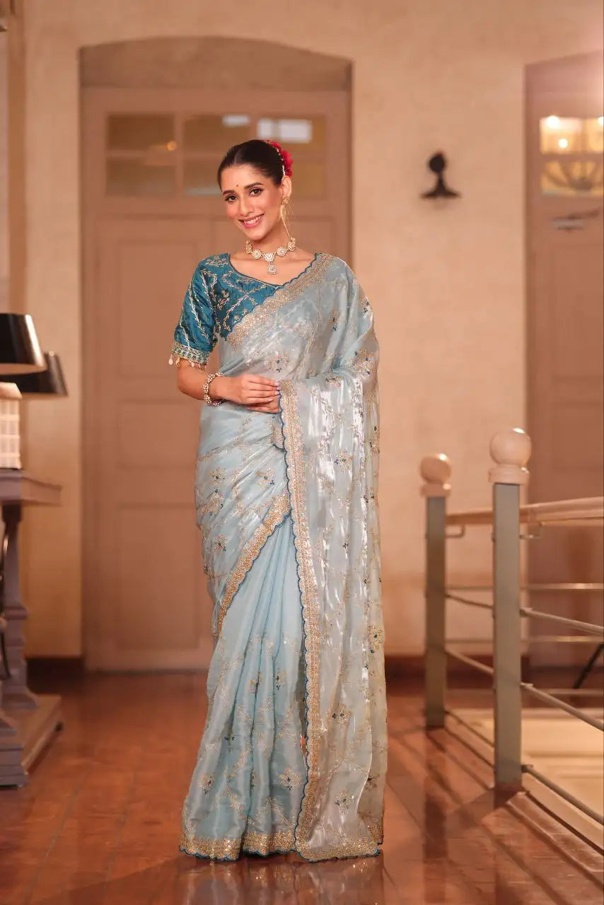 Nayara Vol. 2 Zimmy Choo Silk Saree with Embroidery & Sequence Work