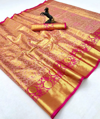 Kanchipuram Bridal Semi Pattu Silk Saree – Pushpa Vol 10