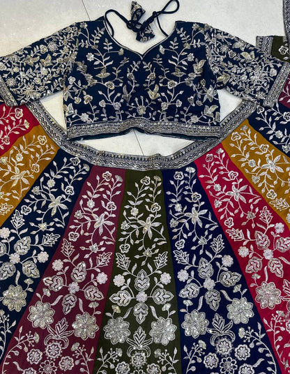 Multicolor Faux Georgette Lehenga Choli ON5053