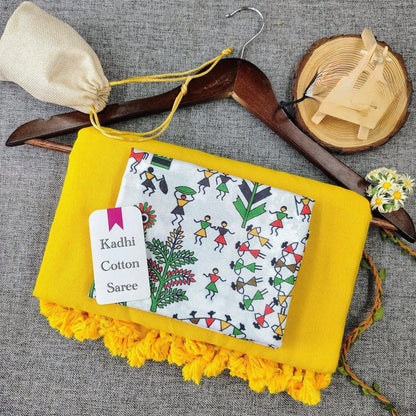 Handloom Khadi Cotton Saree with Magic Cotton Blouse | Lightweight & Comfortable CF-199