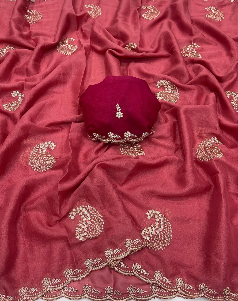 Star Georgette Embroidery Saree