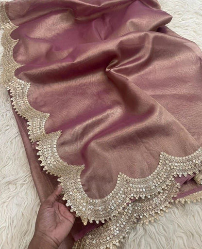 Glass Tissue Silk Saree