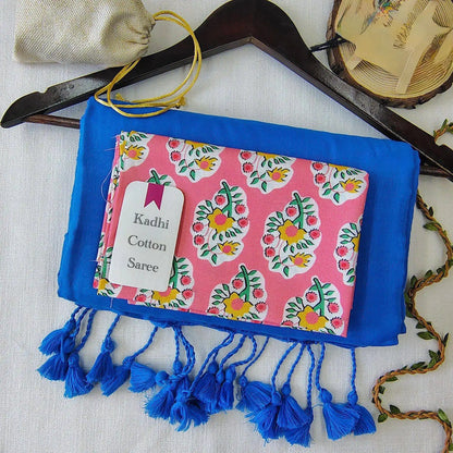 Handloom Khadi Cotton Saree with Magic Cotton Blouse | Lightweight Daily Wear CF-195