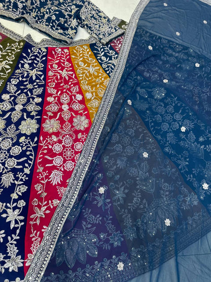 Multicolor Faux Georgette Lehenga Choli ON5053