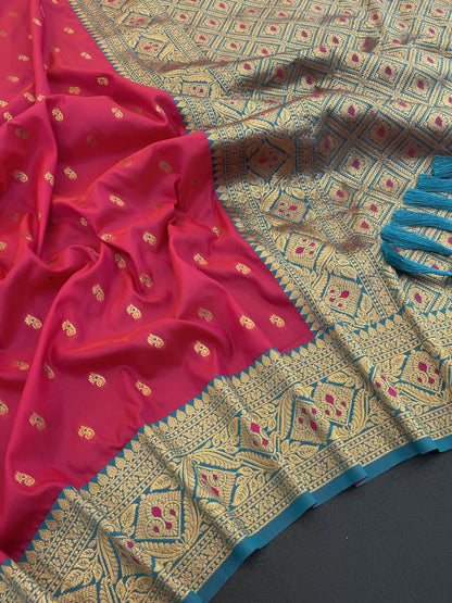 Soft Silk  Rich Gold Zari Weaving Paithani Saree