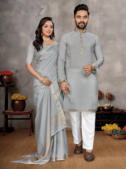 COUPLE COMBO KURTA WITH SAREE