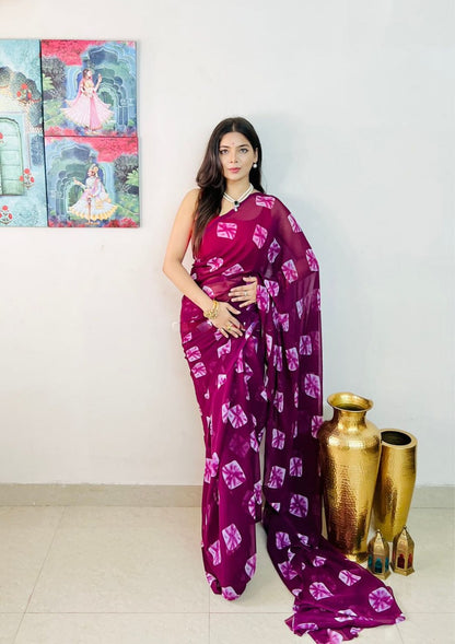 Bandhni Georgette Saree