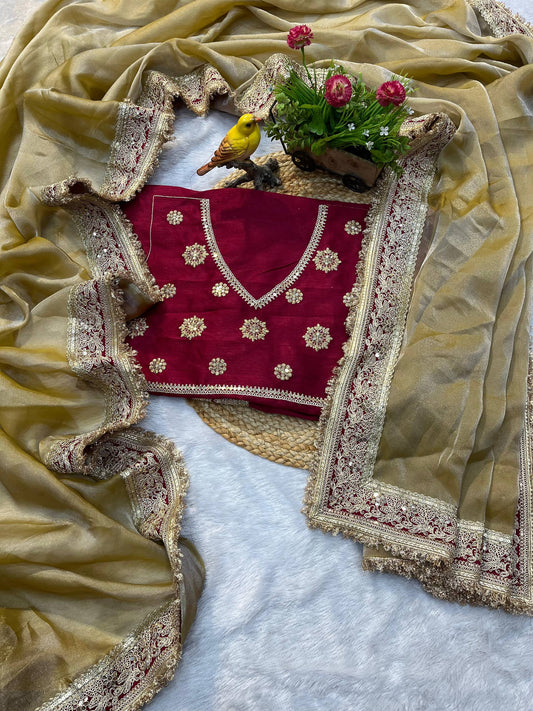 Mocha Silk Bandhej Saree