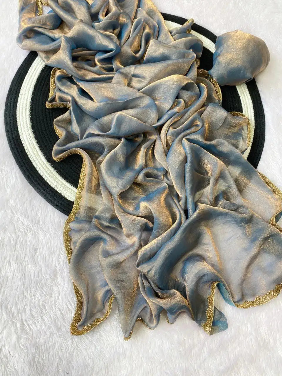 Golden Mustard Space Sillk  Saree