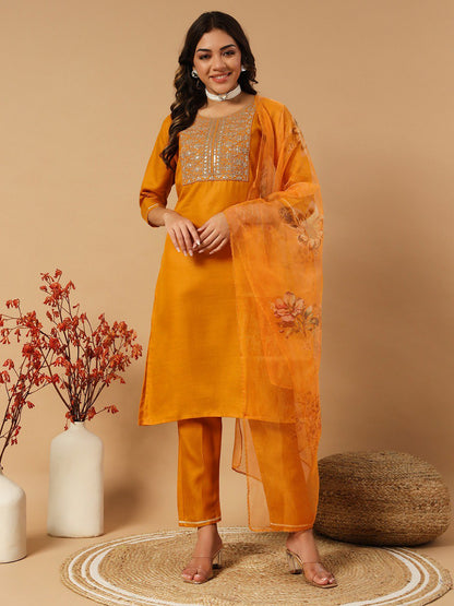 Fully Stitched Ethnic Set with Dupatta