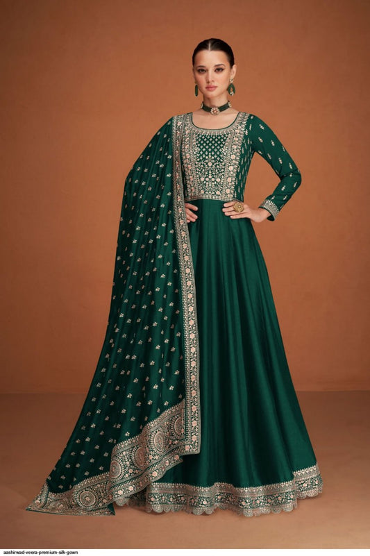 Semi Stitched Ashirwad eavy Vichitra with Siqwans and Embroidery Work