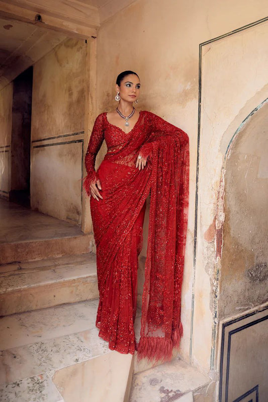 Trending Bollywood Blockbuster Sequins Design Heavy  Butterfly Net