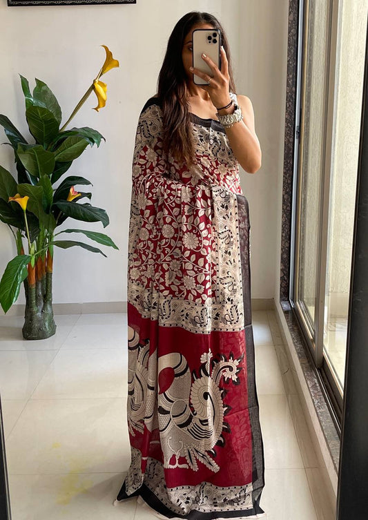 Kalamkari Print Mul Cotton Saree Collection