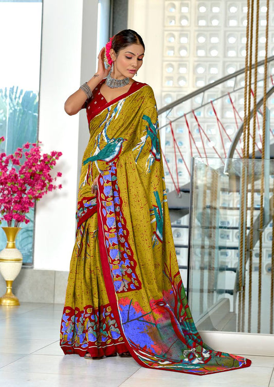 Heritage Hand Print Mulmul Cotton Sarees