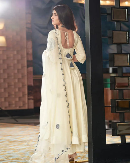 Bollywood Inspired White Anarkali by Rasha Tandani