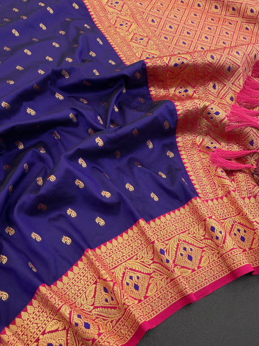 Soft Silk  Rich Gold Zari Weaving Paithani Saree