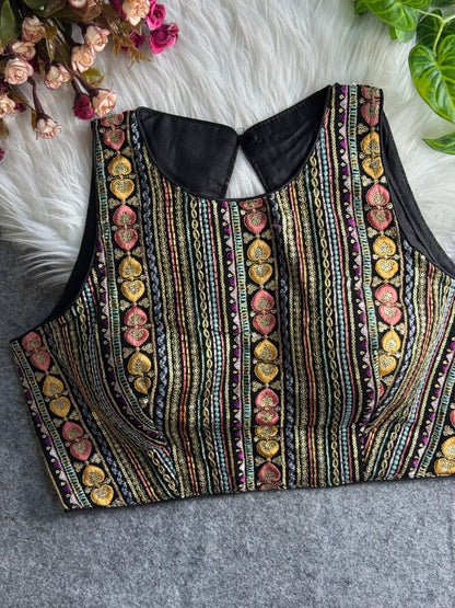 Georgette Embroidery Sleeveless Blouse